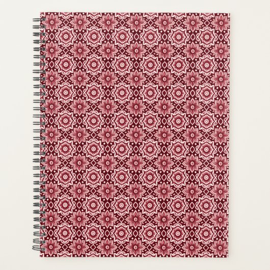 Elegantes Retro Boho Blumenmuster Planer (Vorderseite)