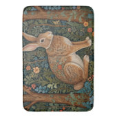 Elegantes Retro-Boho Kaninchenwald mit Blüte Badematte (Vorderseite Vertikal)