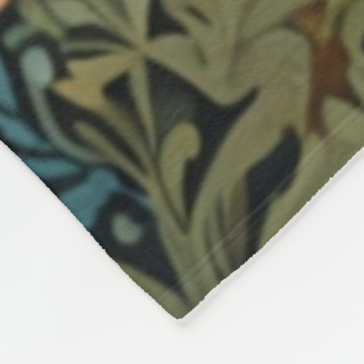 Elegantes Retro-Boho Kaninchenwald mit Blüte Fleecedecke (Ecke)