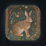 Elegantes Retro-Boho Kaninchenwald mit Blüte Pappteller<br><div class="desc">Ein elegantes böhmisches, elegantes Kaninchenwerk, in dem die Pracht der Natur zeitlose Kunst trifft. Set vor einer üppigen Waldkulisse, dieses exquisite Stück besticht durch die ruhige Schönheit eines grünen Waldes, reich an faszinierenden Details der Flora und der mächtigen Bäume. Das braune Kaninchen beachtet seine Umgebung inmitten eines üppig blühenden Laub...</div>