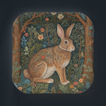 Elegantes Retro-Boho Kaninchenwald mit Blüte Pappteller<br><div class="desc">Ein elegantes böhmisches, elegantes Kaninchenwerk, in dem die Pracht der Natur zeitlose Kunst trifft. Set vor einer üppigen Waldkulisse, dieses exquisite Stück besticht durch die ruhige Schönheit eines grünen Waldes, reich an faszinierenden Details der Flora und der mächtigen Bäume. Das braune Kaninchen beachtet seine Umgebung inmitten eines üppig blühenden Laub...</div>