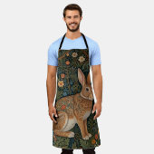 Elegantes Retro-Boho Kaninchenwald mit Blüte Schürze (Getragen)