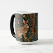Elegantes Retro-Boho Kaninchenwald mit Blüte Verwandlungstasse (Vorderseite Links)