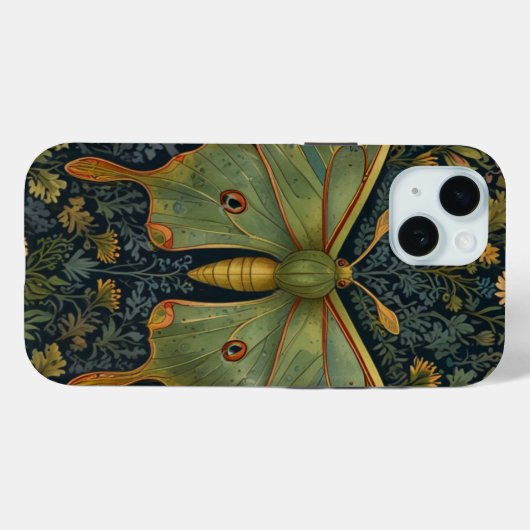 Elegantes Retro boho Luna moth botanisch Case-Mate iPhone Hülle (Rückseite (Horizontal))