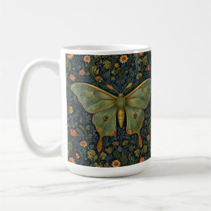 Elegantes Retro boho Luna moth botanisch Kaffeetasse