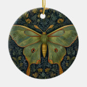 Elegantes Retro boho Luna moth botanisch Keramik Ornament (Vorne)