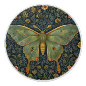 Elegantes Retro boho Luna moth botanisch Keramikknauf (Vorderseite)
