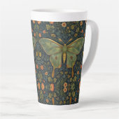 Elegantes Retro boho Luna moth botanisch Milchtasse (Rechte Ecke)