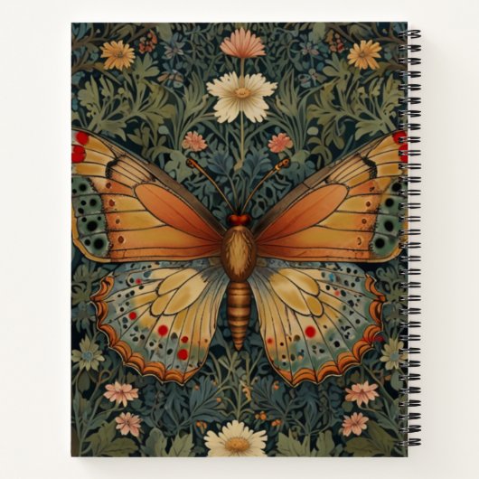 Elegantes Retro boho Luna moth botanisch Notizblock (Rückseite)