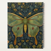 Elegantes Retro boho Luna moth botanisch Planer (Rückseite)