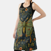 Elegantes Retro boho Luna moth botanisch Schürze (InSitu)