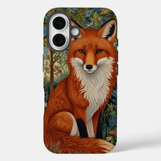 Elegantes Retro-boho rotes Foxenwaldtier Case-Mate iPhone Hülle (Rückseite)