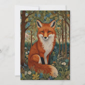 Elegantes Retro-boho rotes Foxenwaldtier Einladung (Vorderseite)