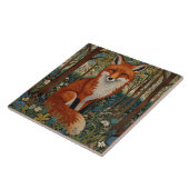 Elegantes Retro-boho rotes Foxenwaldtier Fliese (Seite)