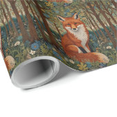 Elegantes Retro-boho rotes Foxenwaldtier Geschenkpapier (Rolleneckpunkt)