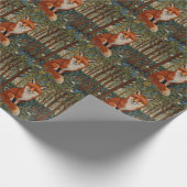 Elegantes Retro-boho rotes Foxenwaldtier Geschenkpapier (Ecke)