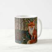 Elegantes Retro-boho rotes Foxenwaldtier Kaffeetasse (VorderseiteRechts)