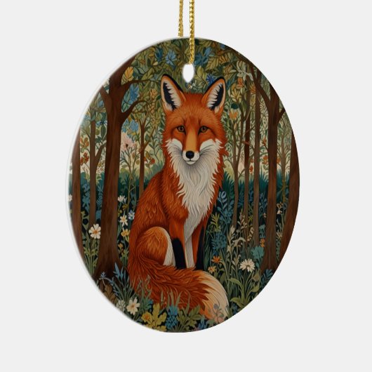 Elegantes Retro-boho rotes Foxenwaldtier Keramik Ornament (Rechts)