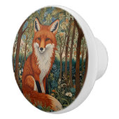 Elegantes Retro-boho rotes Foxenwaldtier Keramikknauf (Rechts)