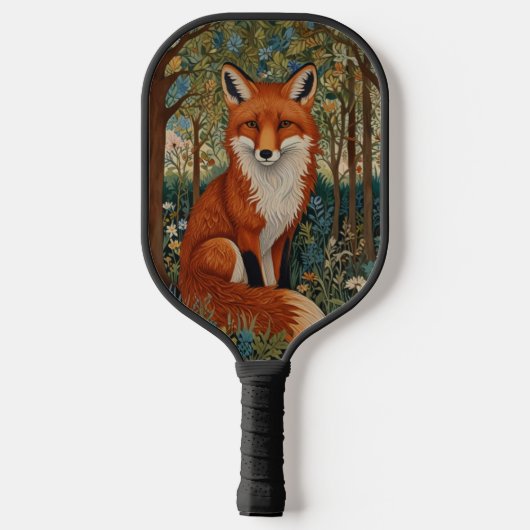 Elegantes Retro-boho rotes Foxenwaldtier Pickleball Schläger (Rückseite)