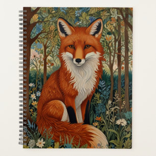 Elegantes Retro-boho rotes Foxenwaldtier Planer