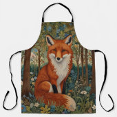 Elegantes Retro-boho rotes Foxenwaldtier Schürze (Vorderseite)