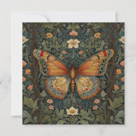 Elegantes Retro-Boho Schmetterling botanisches Grü Einladung