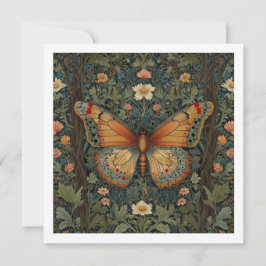 Elegantes Retro-Boho Schmetterling botanisches Grü Einladung