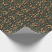 Elegantes Retro-Boho Schmetterling botanisches Grü Geschenkpapier (Ecke)