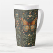 Elegantes Retro-Boho Schmetterling botanisches Grü Milchtasse (Rechte Ecke)