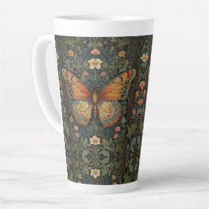 Elegantes Retro-Boho Schmetterling botanisches Grü Milchtasse