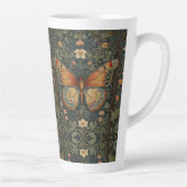 Elegantes Retro-Boho Schmetterling botanisches Grü Milchtasse (Rechts)