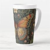 Elegantes Retro-Boho Schmetterling botanisches Grü Milchtasse (Rechte Ecke)