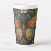 Elegantes Retro-Boho Schmetterling botanisches Grü Milchtasse (Vorderseite)