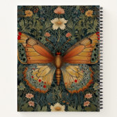 Elegantes Retro-Boho Schmetterling botanisches Grü Notizblock (Rückseite)
