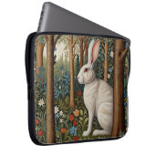 Elegantes Retro-Boho weißes Kaninchenwald mit Blüt Laptopschutzhülle (Vorne Rechts)