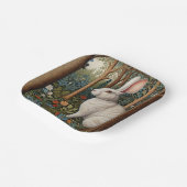 Elegantes Retro-Boho weißes Kaninchenwald mit Blüt Pappteller (Gewinkelt)