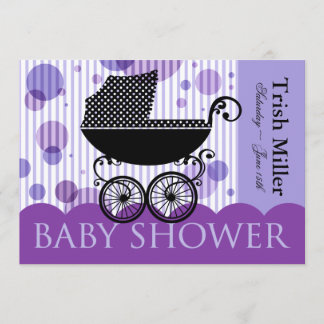 Elegantes Retro Carriage Baby Shower Party Einladung