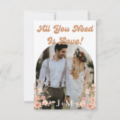 elegantes Retro-Chic-Skript 2 Bogen-Fotos boho Save The Date (Vorderseite)