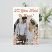 elegantes Retro-Chic-Skript 2 Bogen-Fotos boho Save The Date (Stehend Vorderseite)