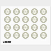 Elegantes Retro-Design Runder Aufkleber (Blatt)