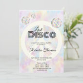 Elegantes Retro Disco Brautparty Einladung (Stehend Vorderseite)