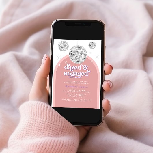 Elegantes Retro Disco Groove Brautparty Foto Einladung