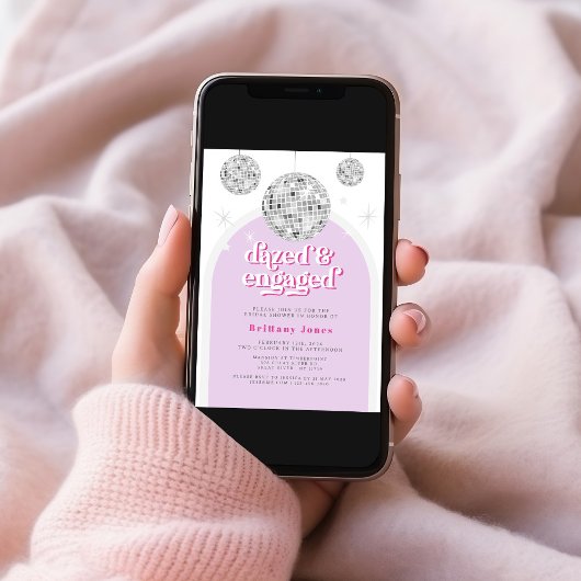 Elegantes Retro Disco Groove Brautparty Foto Einladung