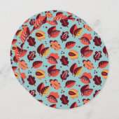 Elegantes Retro Erntedank-Abendessen-Fall-Laub Einladung (Vorne/Hinten)