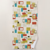 Elegantes Retro-geometrisches Muster Mitte des Jah Strandtuch (Vorderseite)