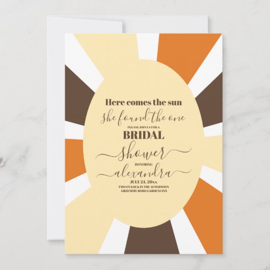 Elegantes Retro Hier kommt das Sun Brautparty Einladung (Vorderseite)