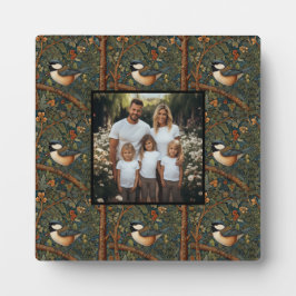 Elegantes Retro Jugendstil Waldvogelvogel Foto Fotoplatte