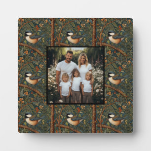 Elegantes Retro Jugendstil Waldvogelvogel Foto Fotoplatte