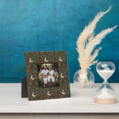 Elegantes Retro Jugendstil Waldvogelvogel Foto Fotoplatte (InSitu)